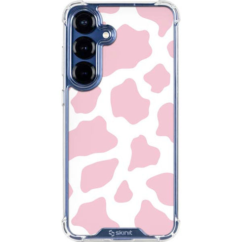 Pink Cow Print Galaxy S25 Clear Case